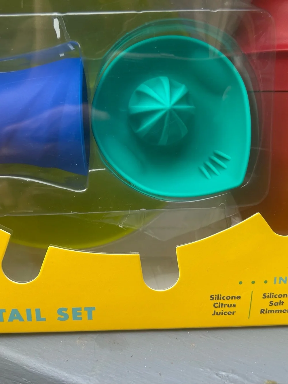 Pier 1 Silicone Pop! Cocktail Set in Blue, Teal & Red  NEW